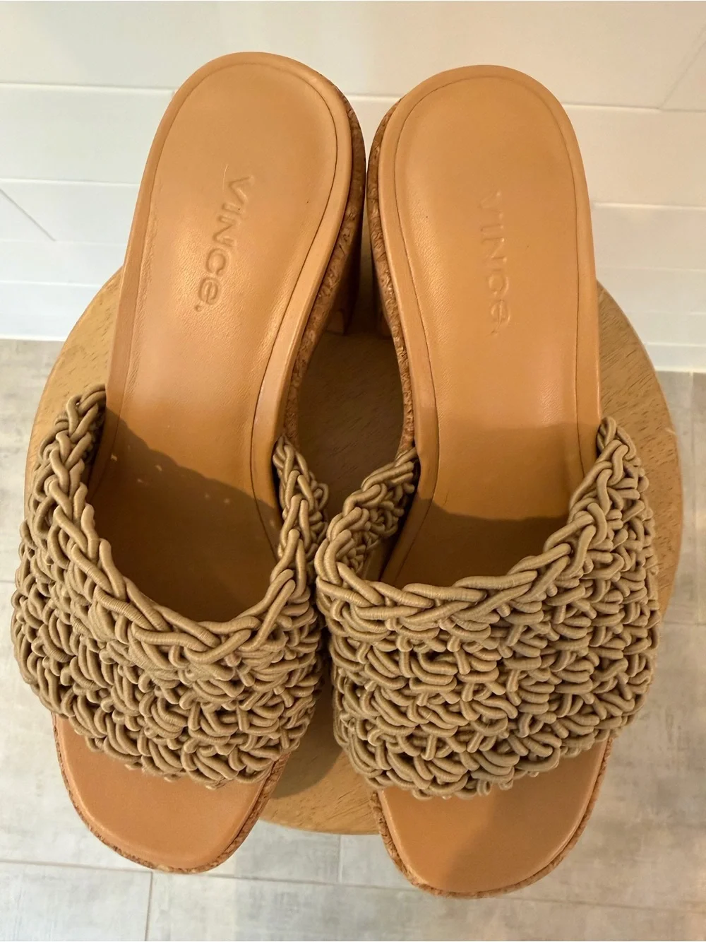 Vince Nicki Crochet Platform Sandals